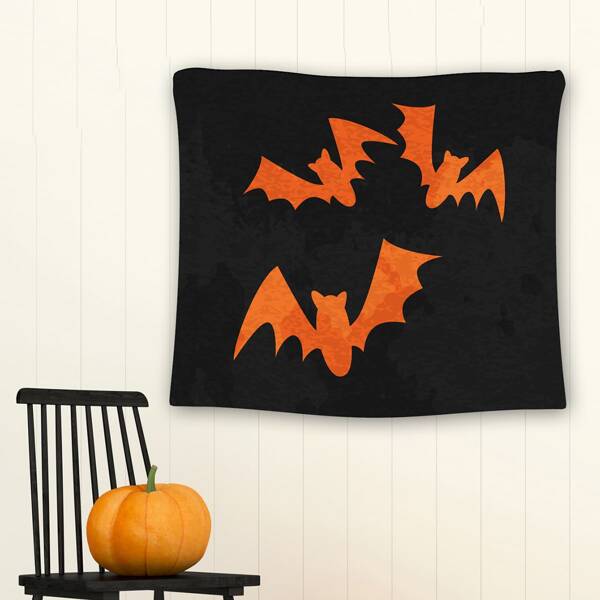 

Halloween Bat Print Tapestry, Black