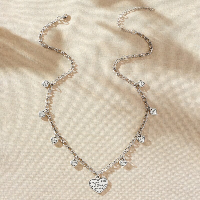 

Heart Chain Necklace, Silver