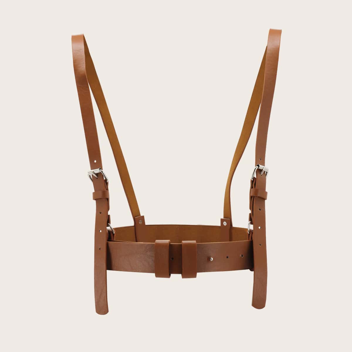 

Metal Buckle Suspender Belt, Coffee brown