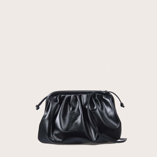 

Ruched Crossbody Bag, Black