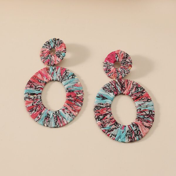 

Lace Round Drop Earrings, Multicolor