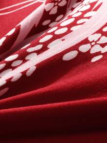 Plant Print Stretchy Chair Cover, Polyester Dining Chair Dust Slipcover For Household - Multicolor - View 5