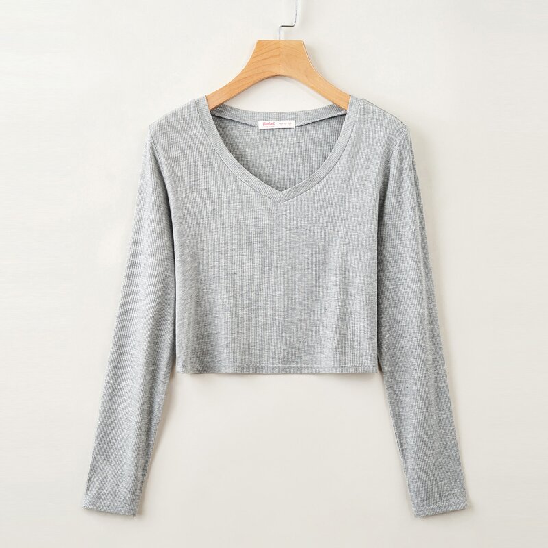 

Solid Crop Tee, Light grey