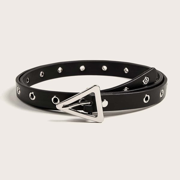 

Geometric Buckle Belt, Black