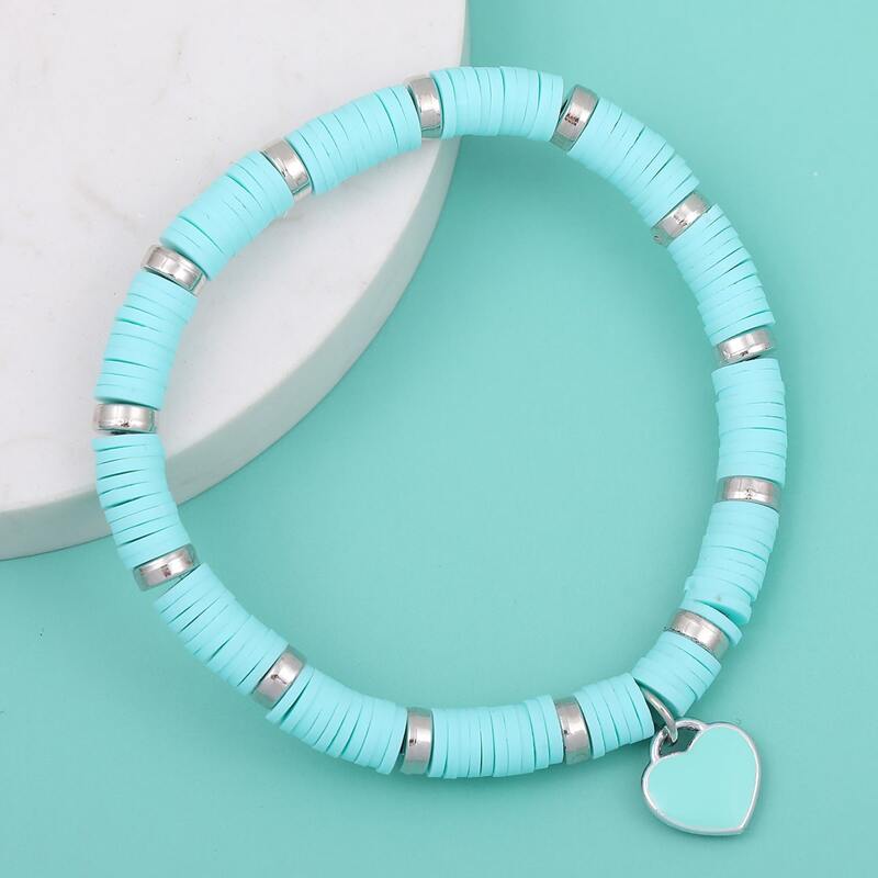 

Heart Charm Bracelet, Blue