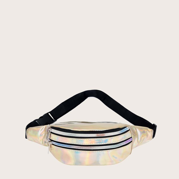

Kids Holographic Zipper Front Fanny Pack, Yellow