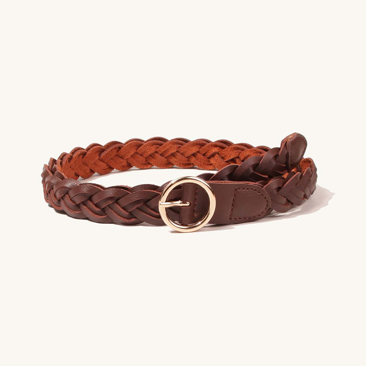 

Metal Buckle Belt, Coffee brown