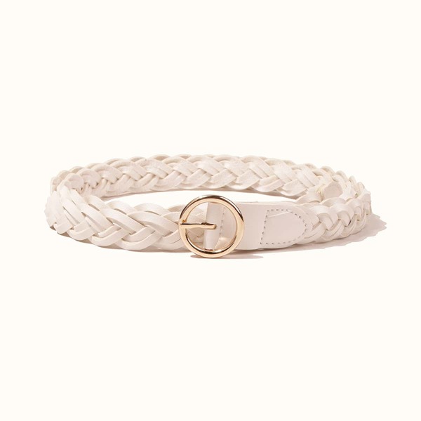 

Metal Buckle Belt, White