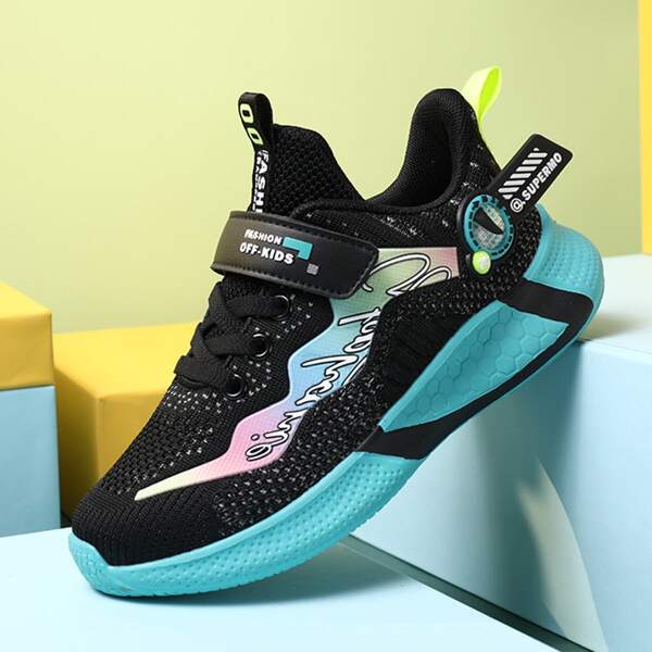 

Boys Velcro Strap Wide Fit Sneakers, Black