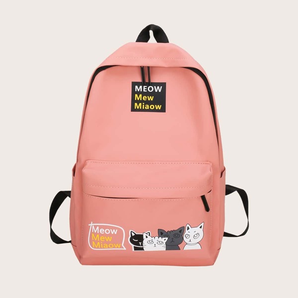 

Cartoon Graphic Backpack, Pink