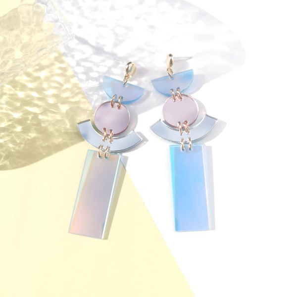 

Geometric Charm Drop Earrings, Clear