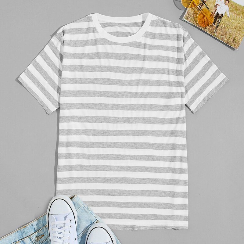 

Men Striped Short Sleeve Tee, Multicolor