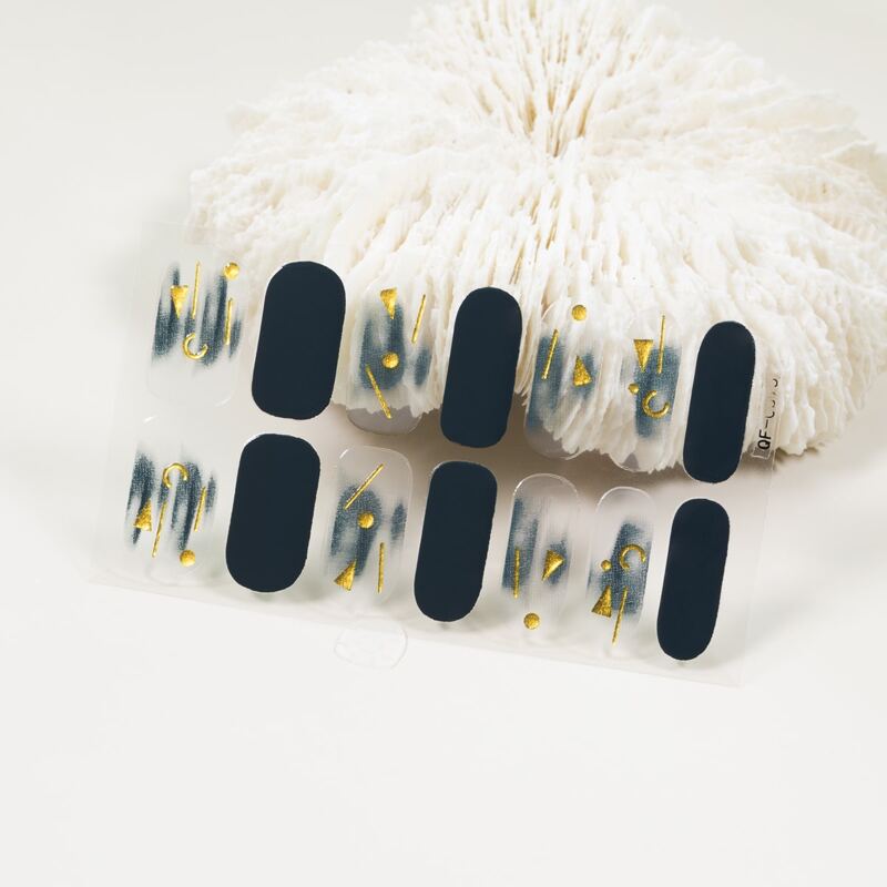 

1sheet Geometric Pattern Nail Sticker, Multicolor