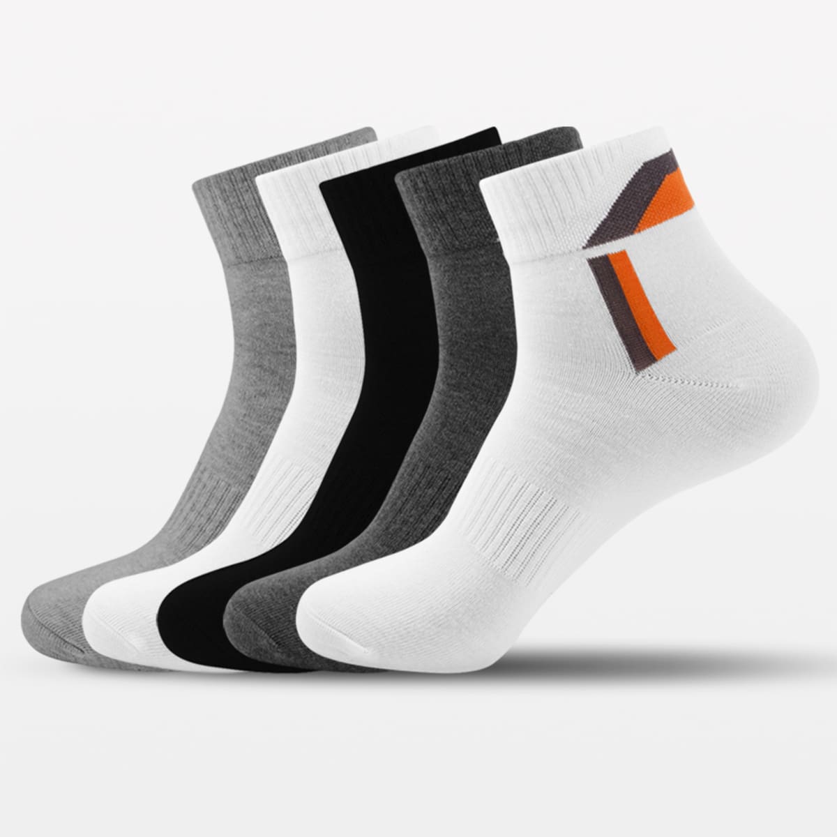 

5pairs Guys Geometric Pattern Socks, Multicolor