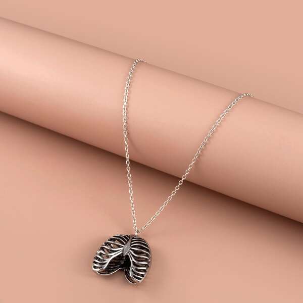 

Halloween Hollow Out Charm Necklace, Silver