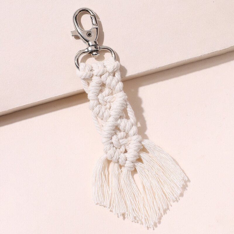 

Braided Tassel Keychain, Beige