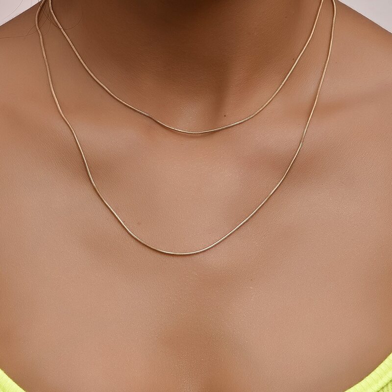 

Simple Layered Necklace, Gold