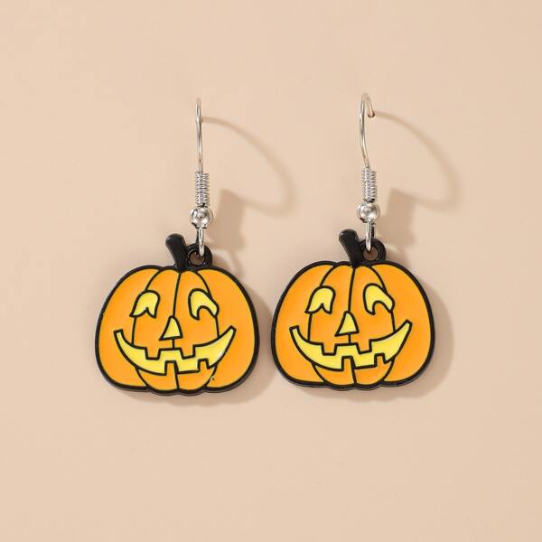 

Halloween Pumpkin Charm Drop Earrings, Yellow