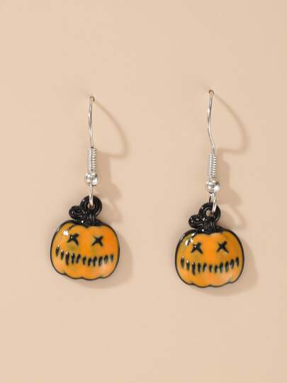 Хэллоуин серьги-подвески с декором тыквы