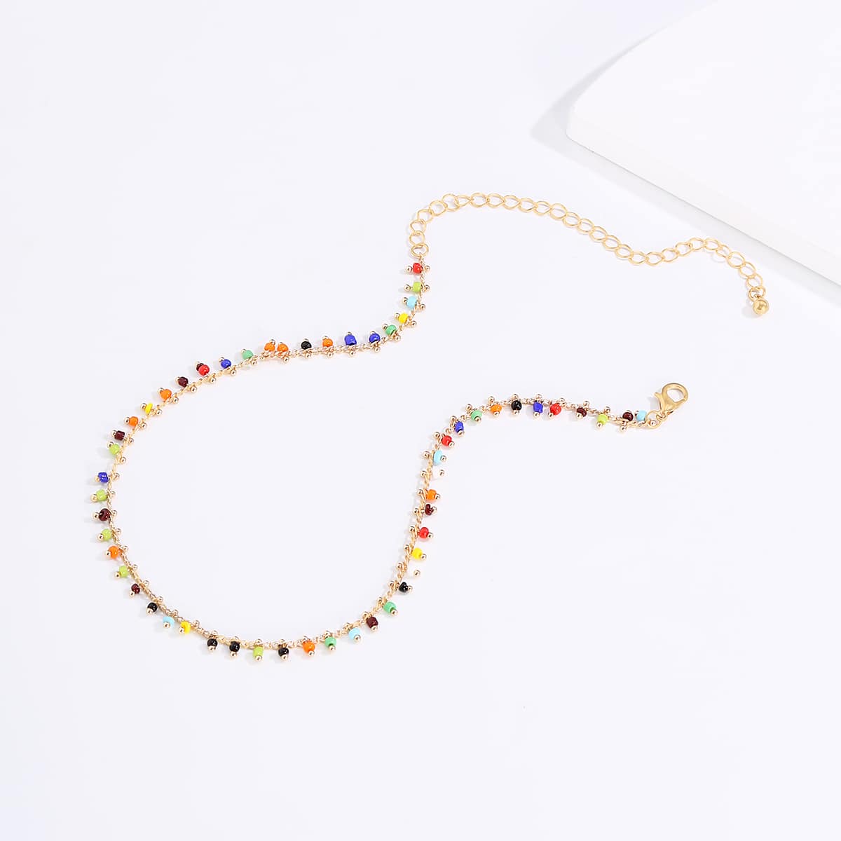 

Colorful Beaded Anklet, Multicolor