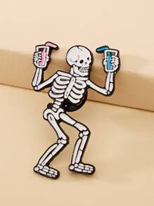 Broche con diseño de cráneo de Halloween - Multicolor - Ver 1