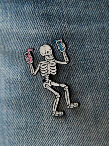 Broche con diseño de cráneo de Halloween - Multicolor - Ver 2