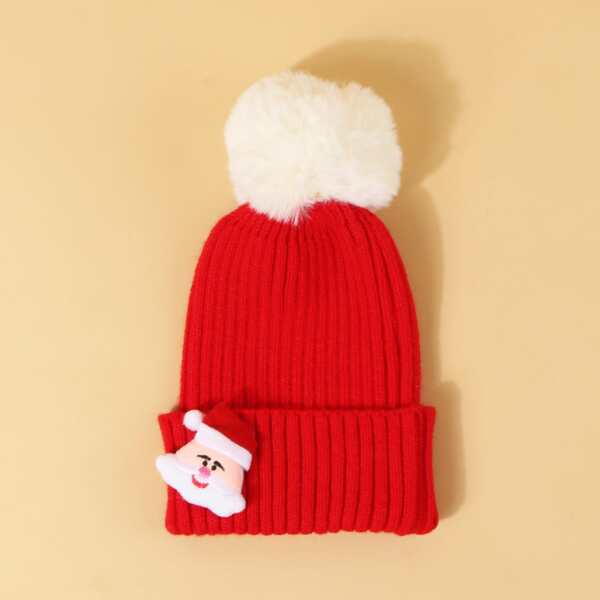 

Girls Christmas Santa Claus Decor Beanie, Red