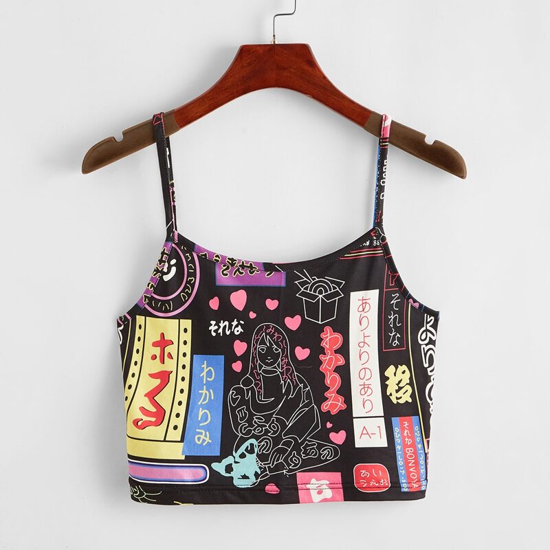 

Pop Art Print Crop Cami, Multicolor