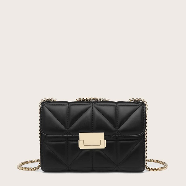 

Stitch Detail Crossbody Bag, Black