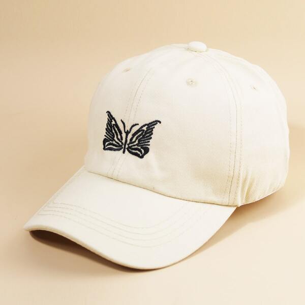 

1pc Embroidery Detail Baseball Cap, Beige