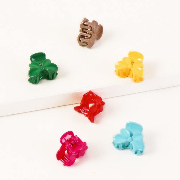 

6pcs Solid Hair Claw, Multicolor