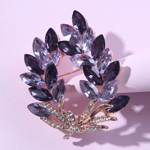 

Gemstone Decor Brooch, Purple