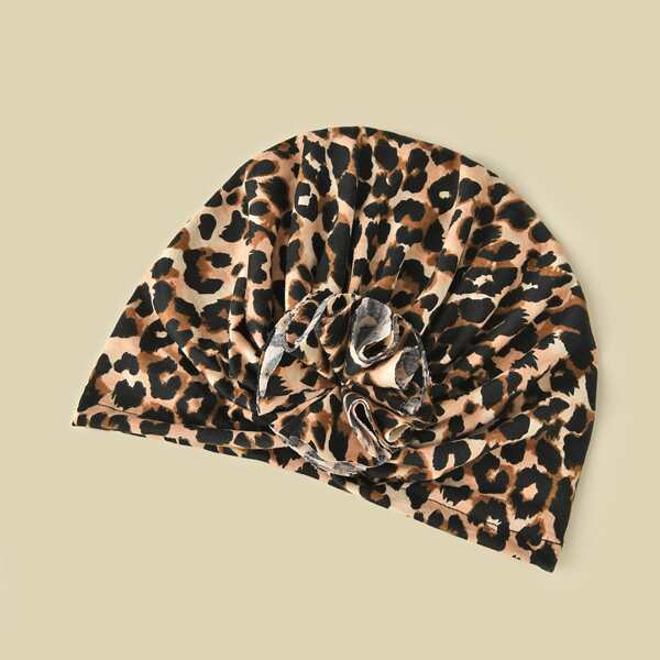 

1pc Leopard Turban Hat, Multicolor