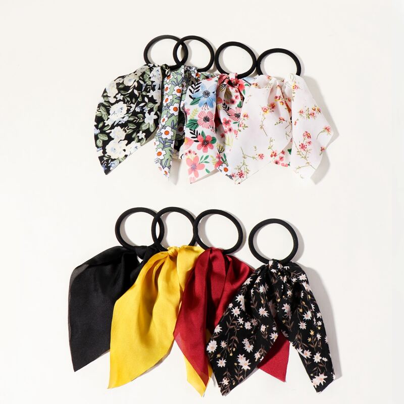 

8pcs Bow Knot Decor Hair Tie, Multicolor