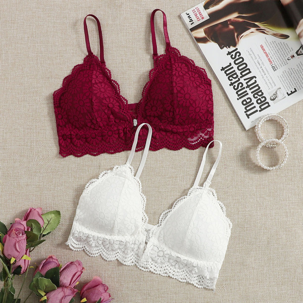 

2pack Floral Lace Bra Set, Multicolor