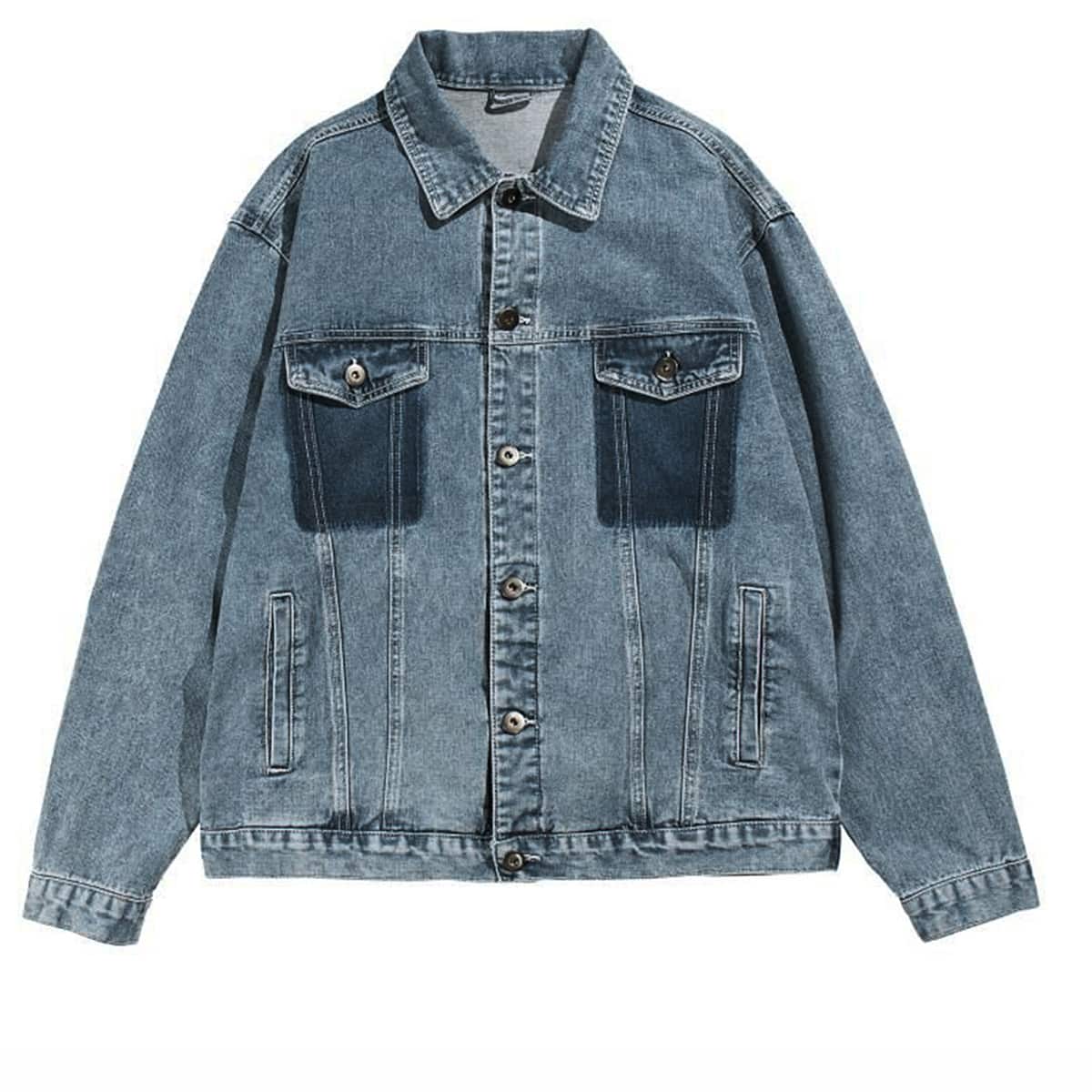 

Guys Flap Pocket Denim Trucker Jacket, Medium wash