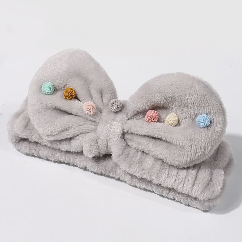 

Bow Decor Bath Headband, Grey