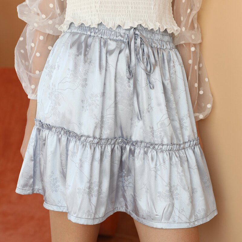 

Jacquard Tiered Skirt, Baby blue