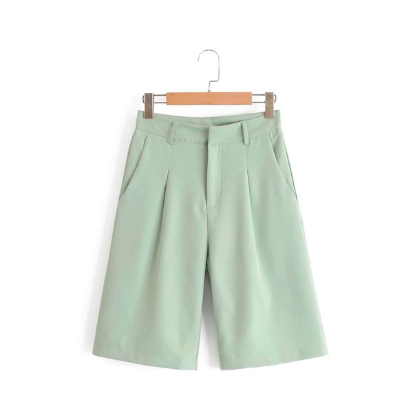 

Solid Wide Leg Shorts, Mint green
