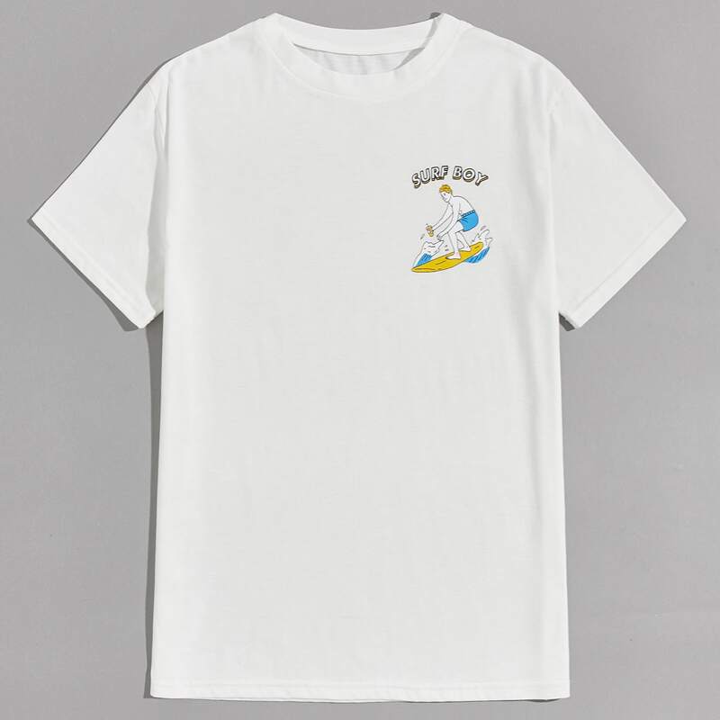 

Guys Surf Boy Graphic White Tee