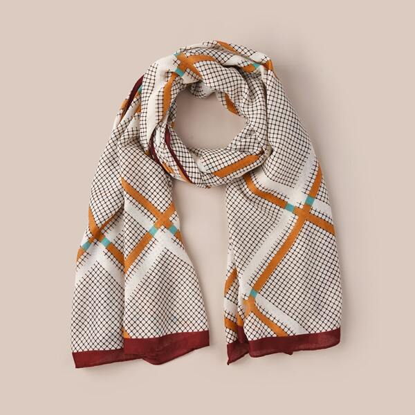

Geo Pattern Scarf, Beige