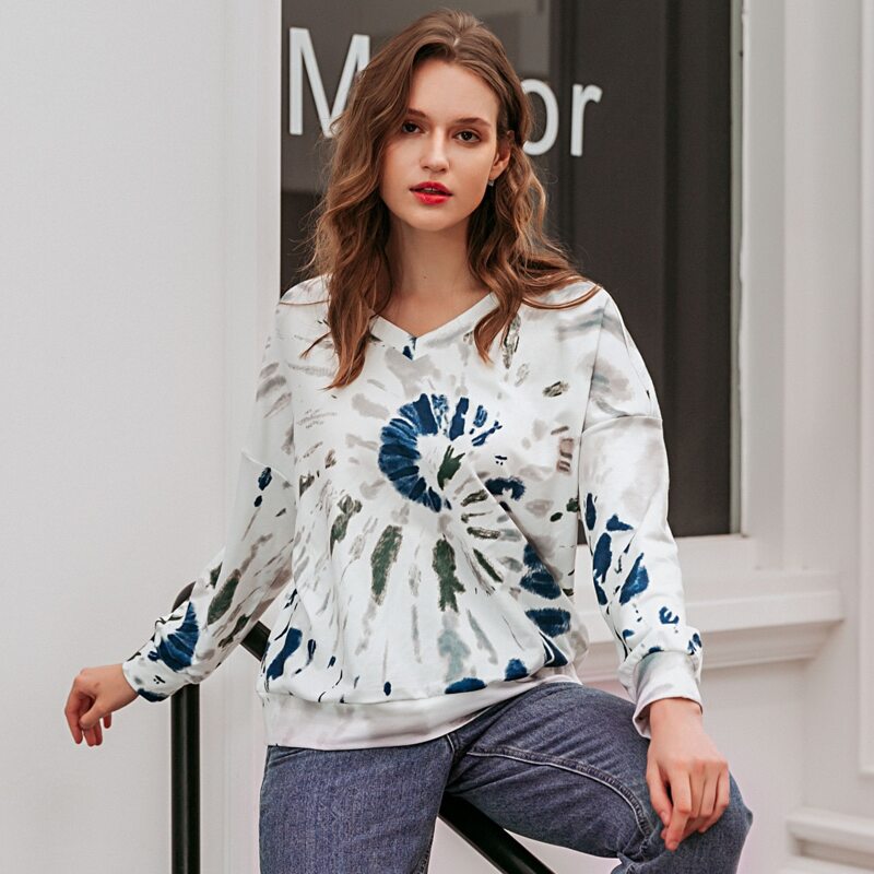 

Drop Shoulder Tie Dye Pullover, Multicolor