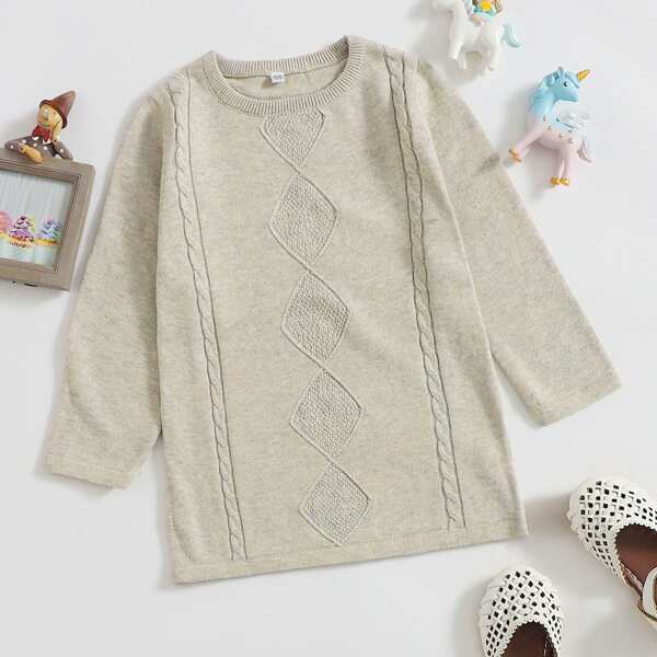 

Toddler Girls Cable Knit Sweater, Khaki