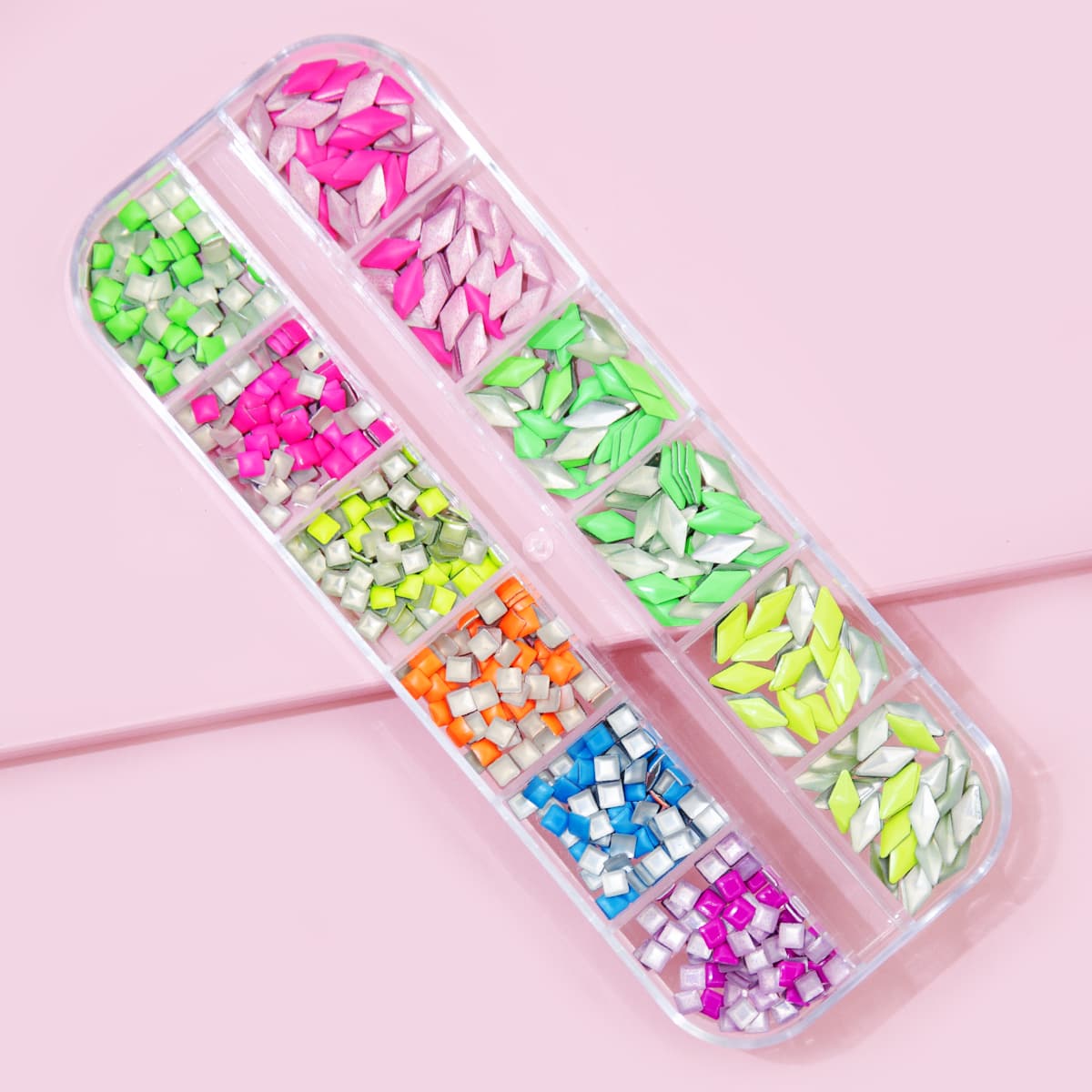 

1box Geometric Shaped Nail Art Decoration, Multicolor