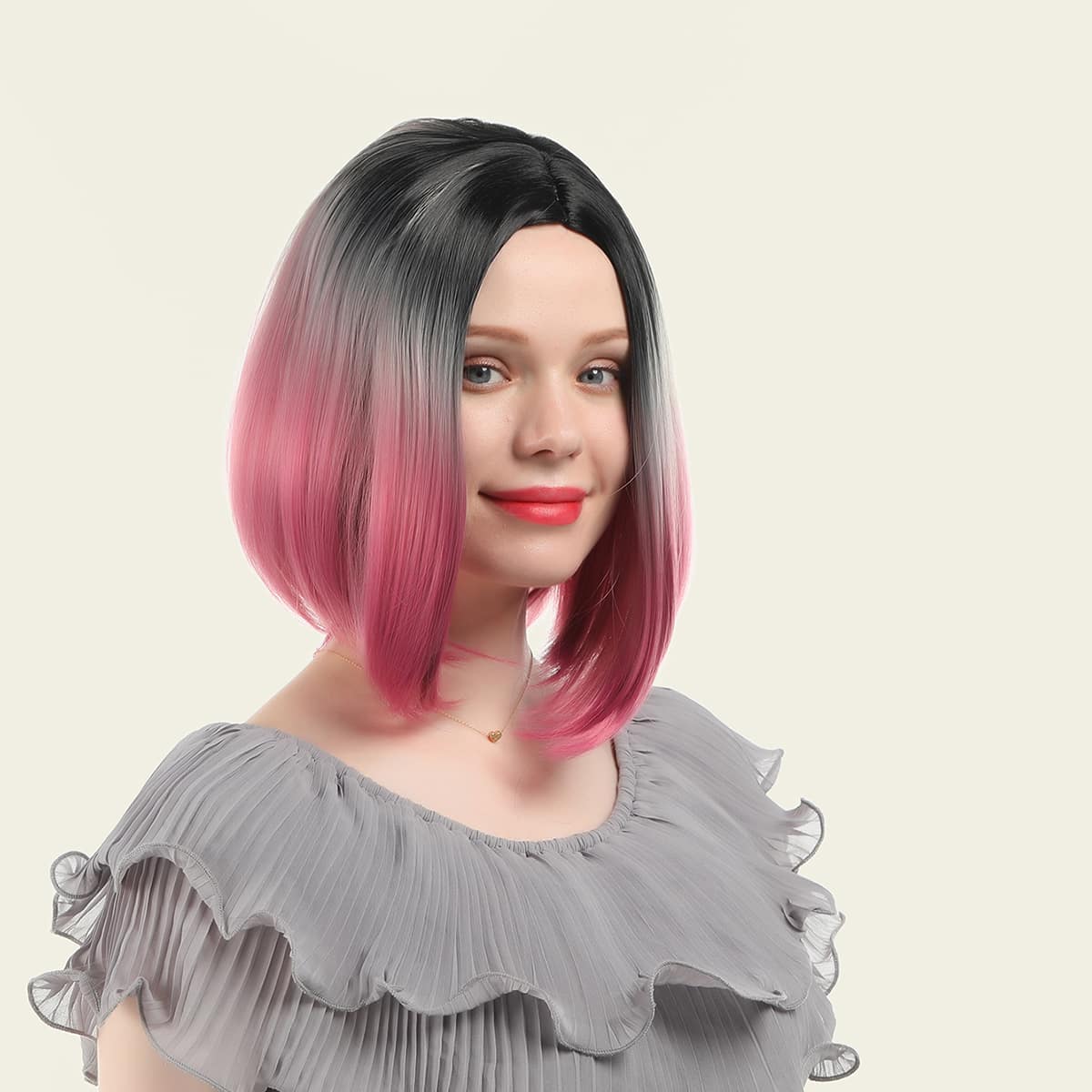 

Ombre Short Bob Hair Wig, Multicolor