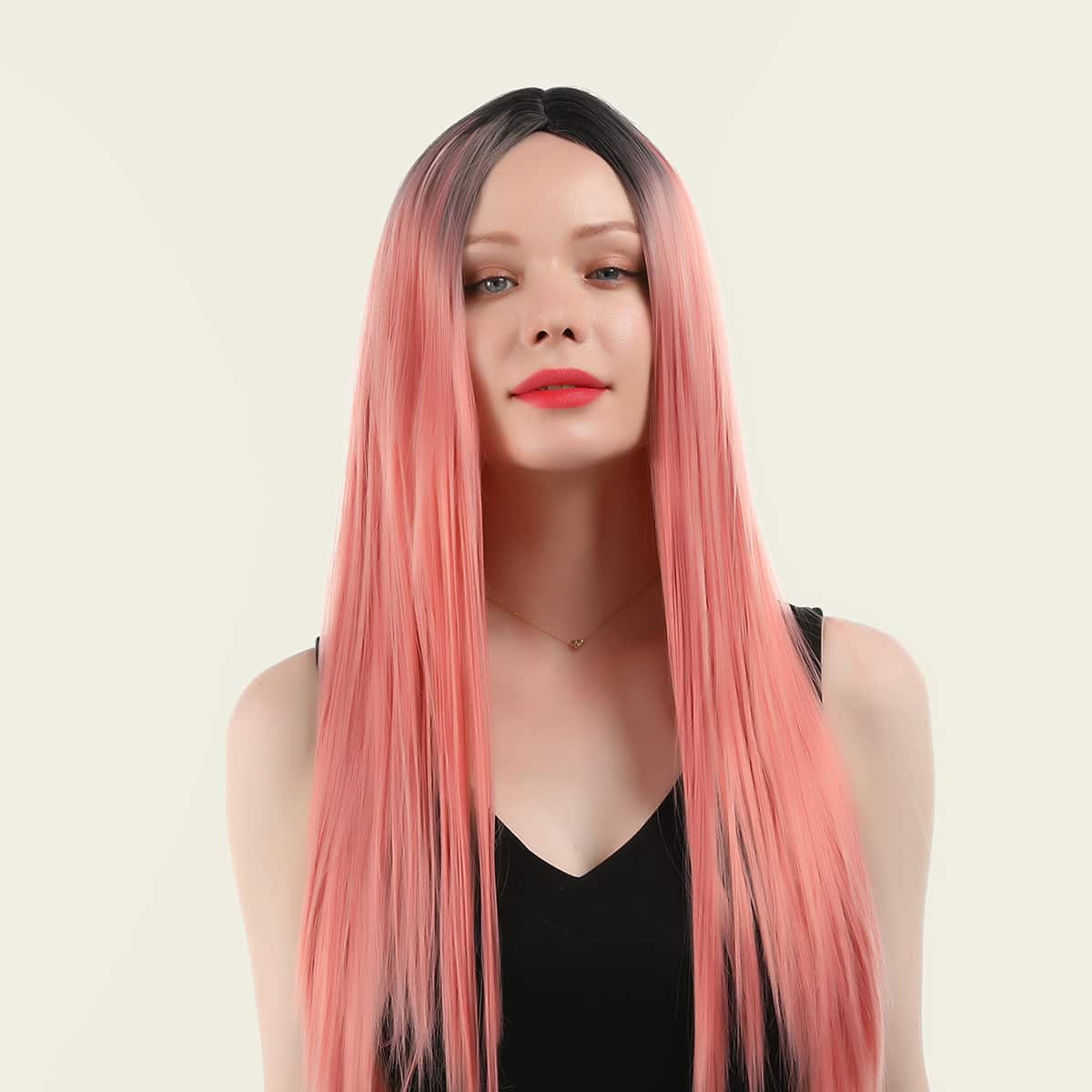 

Two Tone Long Straight Hair Wig, Multicolor