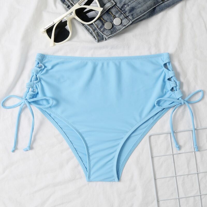 

Tie Side High Waisted Bikini Panty, Pastel baby blue