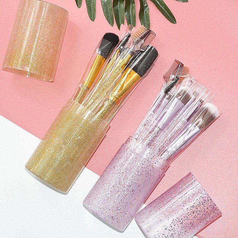 

1box Random Sequin Makeup Brush Set, Multicolor
