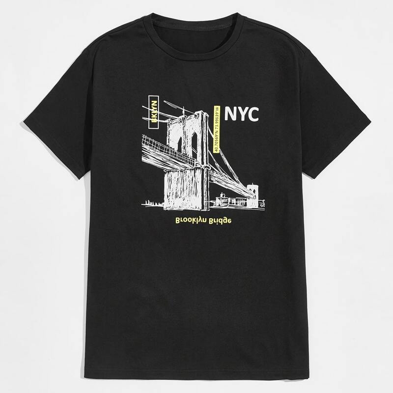 

Guys Letter Graphic Tee, Black