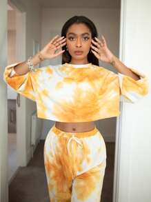 Muchica 紮染套頭衫和慢跑褲套裝 - 黃色 - 查看 6